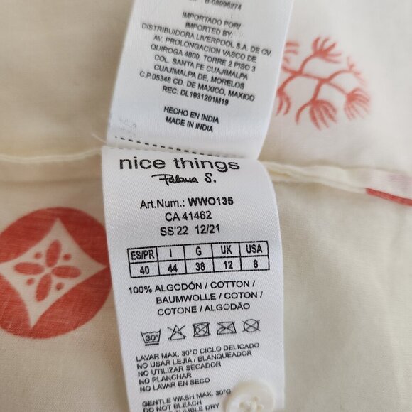 Nice Things Paloma S. Size 8 Long Sleeve Button Front Collared Women's Top Shirt - Picture 8 of 8